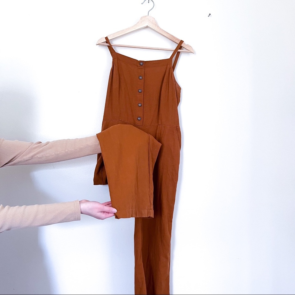 Burnt Orange Wide Leg Jumpsuit